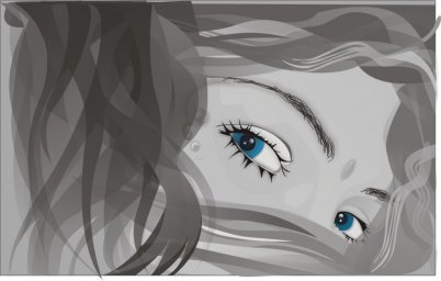Векторная девушка красивые аниме глаза девушка в черно белом глаза