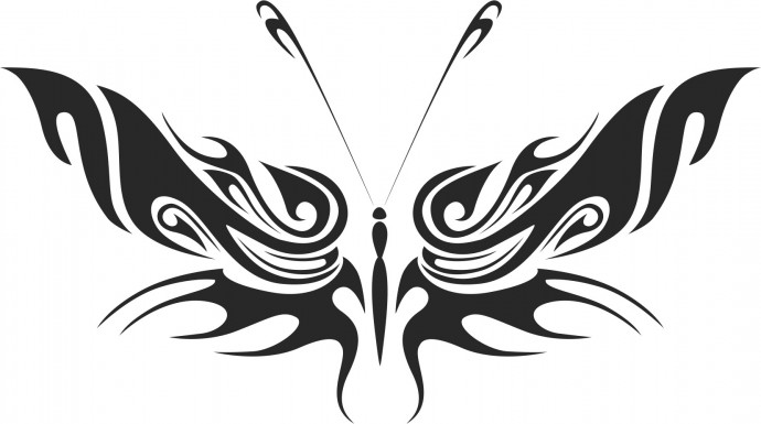 Скачать dxf - Бабочка татуировка трафарет бабочки векторные бабочка татуировка эскизы