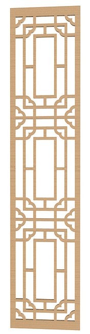 Скачать dxf - Дверь деревянная зеркало в китайском стиле дверь настенное