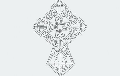 Скачать dxf - Эскизы трафареты кельтский крест кельтский крест орнамент эскиз