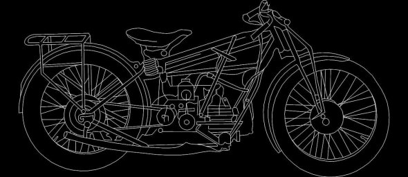 Скачать dxf - Мотоцикл dwg мотоцикл байк dwg ретро мотоциклы мотоциклы