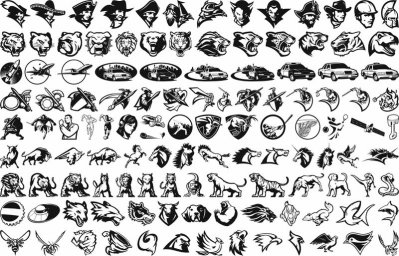Животные иконка векторные шаблоны логотипы животных символы рисунок Распознать текст