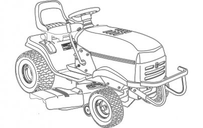 Скачать dxf - Раскраска газонокосилка тракторы раскраски мотоблок трактор машина рисунок