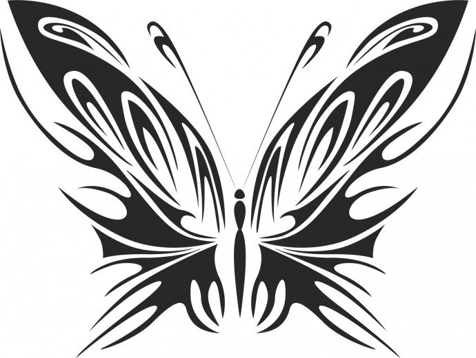 Скачать dxf - Бабочка бабочка рисунок вектор трайбл бабочки бабочка вектор
