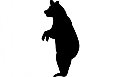 Скачать dxf - Медведь сбоку силуэт силуэт медведя для фотошопа черный