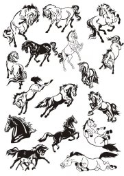 Векторная лошадь векторное изображение лошади лошадь эскиз лошадь трафарет наклейки
