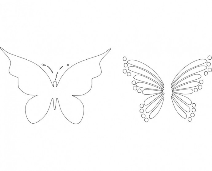 Скачать dxf - Бабочки трафареты шаблоны шаблон для вырезания бабочка шаблон