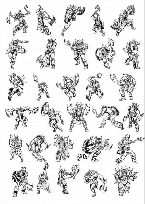 Скачать dxf - Эскизы персонажей персонажи рисунки боевые искусства монкарт персонажи