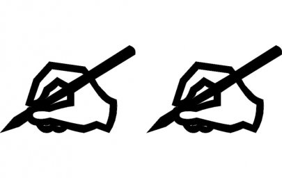 Скачать dxf - Пиктограмма пишущая рука значок рука с ручкой рисунок