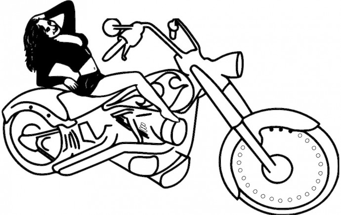 Скачать dxf - Мотоцикл раскраска для детей с человеком мотоцикл раскраска