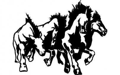 Скачать dxf - Силуэт лошади лошадь черно белая лошадь трафарет эскиз