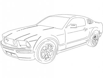 Скачать dxf - Ford mustang gt раскраска разукрашка форд мустанг раскраска