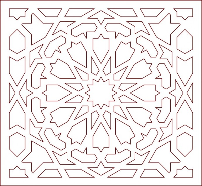 Скачать dxf - Мусульманский узор dxf арабский орнамент для выпиливания геометрические