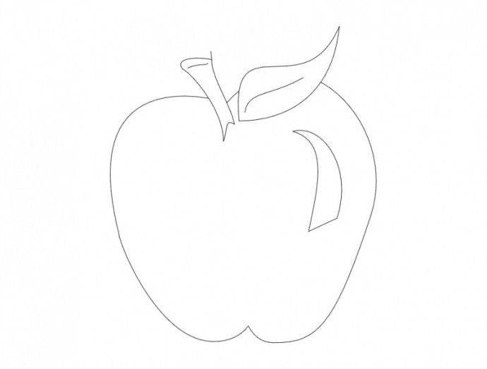 Скачать dxf - Шаблон яблока для вырезания из бумаги шаблон яблока
