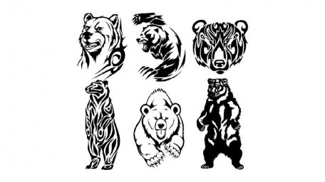 Медведь трайбл эскиз стилизованное изображение медведя гравировка медведь медведь татуировка