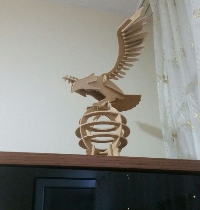 Скачать dxf - Сборная деревянная модель орел фигурки орла из фанеры