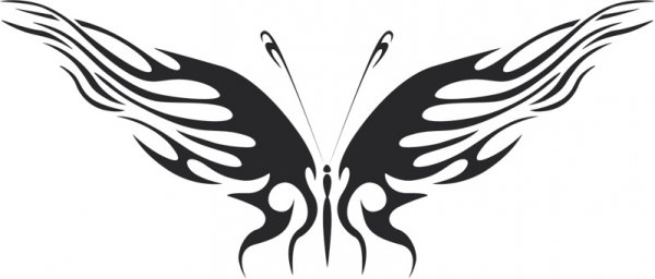 Скачать dxf - Трафарет бабочки бабочки векторные трайбл бабочка татуировка бабочка