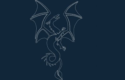 Скачать dxf - Дракон дракон контурный рисунок силуэт дракона рисунок дракона