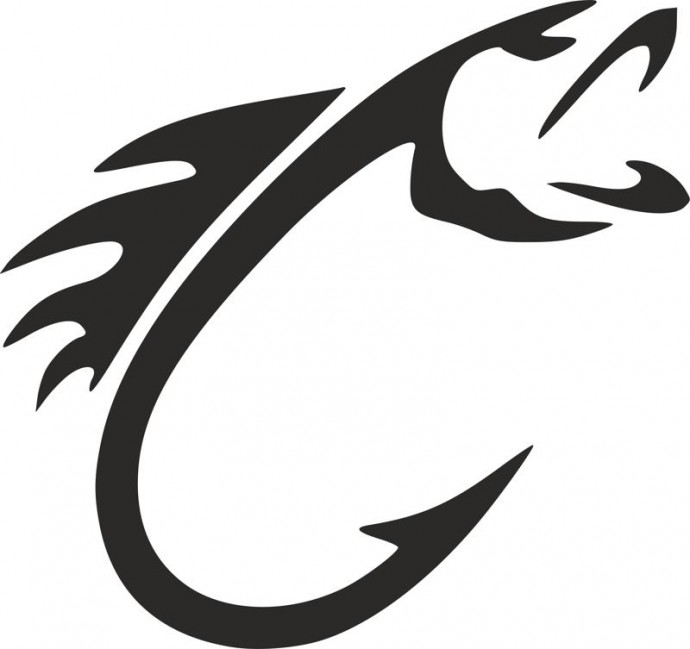 Скачать dxf - Рисунок логотипы рыболовные наклейки логотип рыболовный крючок тату