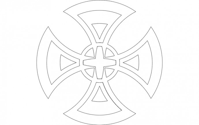 Скачать dxf - Мальтийский крест трафарет шаблоны трафареты крест трафарет орнамент