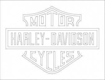 Скачать dxf - Харлей дэвидсон лого трафарет harley davidson контур эмблемы