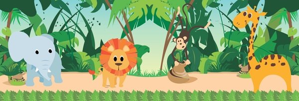 Мультфильм фоны с джунглями приключения джунглей