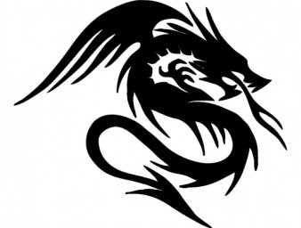 Скачать dxf - Трайбл дракон рисунки татуировок эскизы татуировок дракон простые