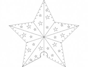 Скачать dxf - Трафарет объемной звезды шаблон объемной звезды трафарет звезды