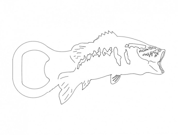 Скачать dxf - Контур рыбы для вырезания рыбка контурный рисунок трафарет