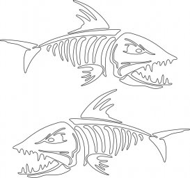 Скелет рыбы скелет рыбы раскраска раскраска акула наклейка скелет рыбы