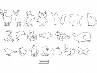 Скачать dxf - Шаблон животных рисунок трафареты животных изображение животных рисунки