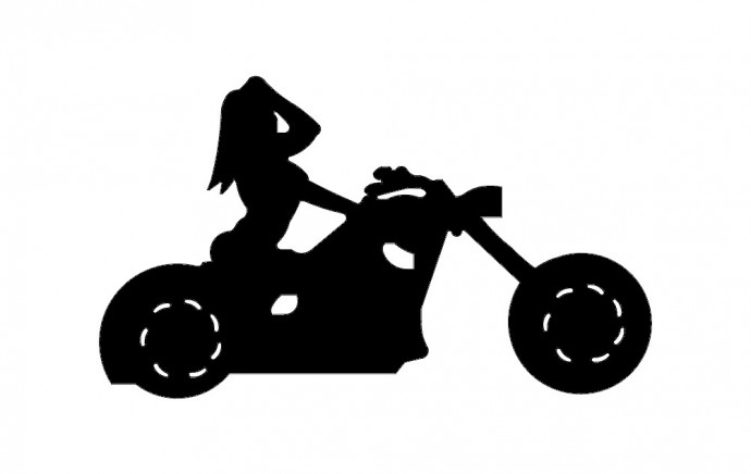 Скачать dxf - Силуэт байкерши трафарет мотоцикла девушка байкер силуэт девушка
