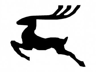 Скачать dxf - Бегущий олень силуэт вытынанки олени трафарет оленя силуэт