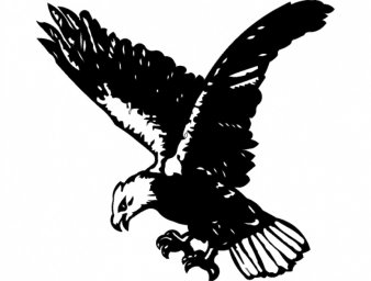 Скачать dxf - Красивый трафарет орла шаблон орла для тату эмблема