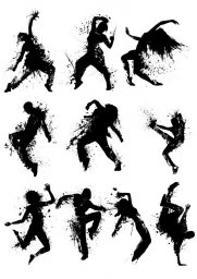 Силуэты танцоров хип-хоп для печати танец силуэт силуэт танцора силуэты