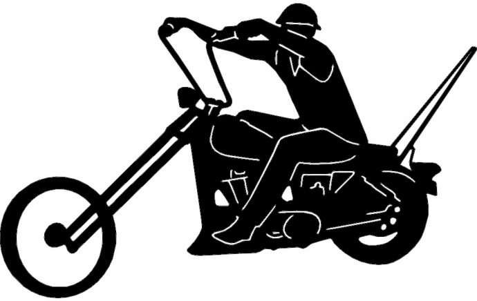 Скачать dxf - Трафарет мотоцикла чоппер силуэт мотоцикла в векторе силуэт