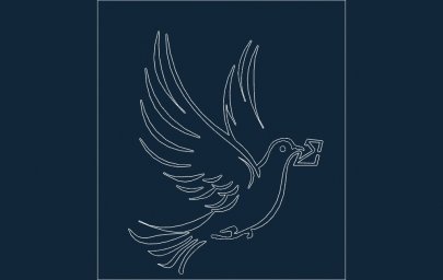 Скачать dxf - Птичка для гравировки голубь бииняо птица символ эмблема