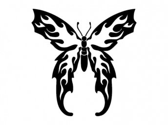Скачать dxf - Тату контурные бабочки бабочка эскиз трафарет бабочки эскизы