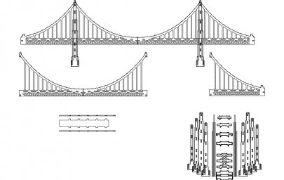 Скачать dxf - Мост рисунок консольный мост схема висячий мост схема