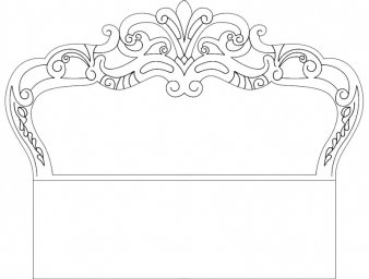 Скачать dxf - Чертеж орнамент мебель кровать кровать dxf cnc изголовье