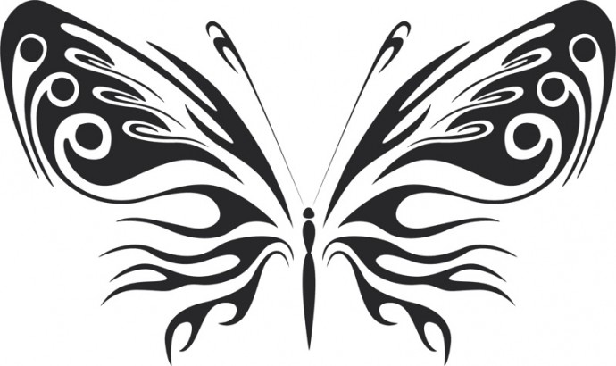 Скачать dxf - Бабочки векторные татуировки бабочки на белом фоне бабочка