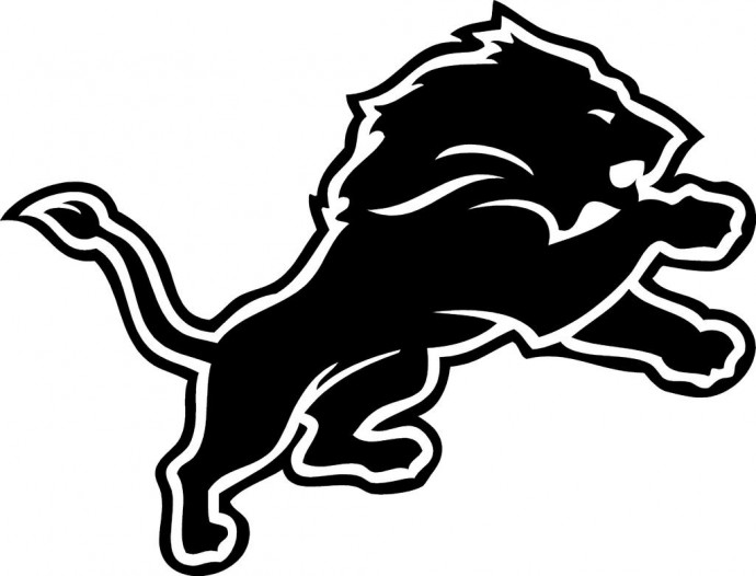 Скачать dxf - Логотипы команд detroit lions logo чёрный логотип коуба