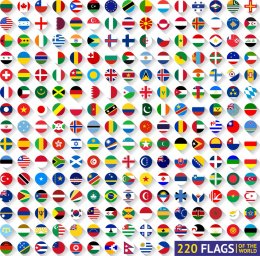 Флаги стран в кружочках векторные иконки иконки значки вектор флаги