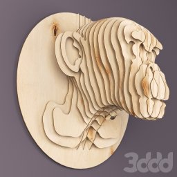Голова медведя из фанеры 3 обезьянки чпу модель деревянная голова
