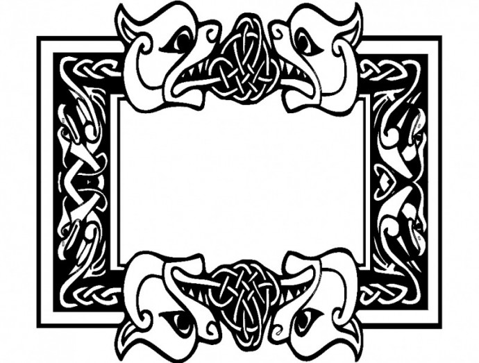Скачать dxf - Кельтский орнамент кельтские узоры кельтский орнамент рамка прямоугольная