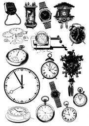 Векторные изображения часов старинные часы для скрапбукинга часы векторный стиль