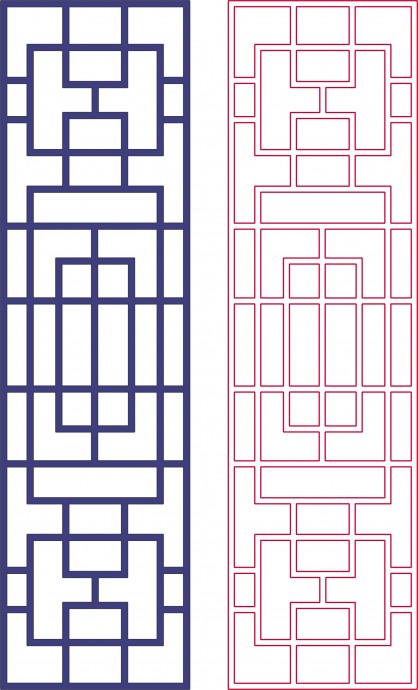 Скачать dxf - Китайский узор в прямоугольнике китайские узоры сложные головоломки
