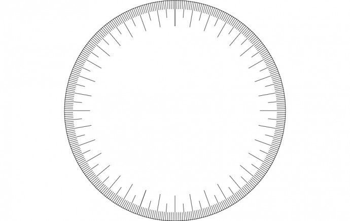 Скачать dxf - Круговой транспортир транспортир шаблон для печати круглый транспортир