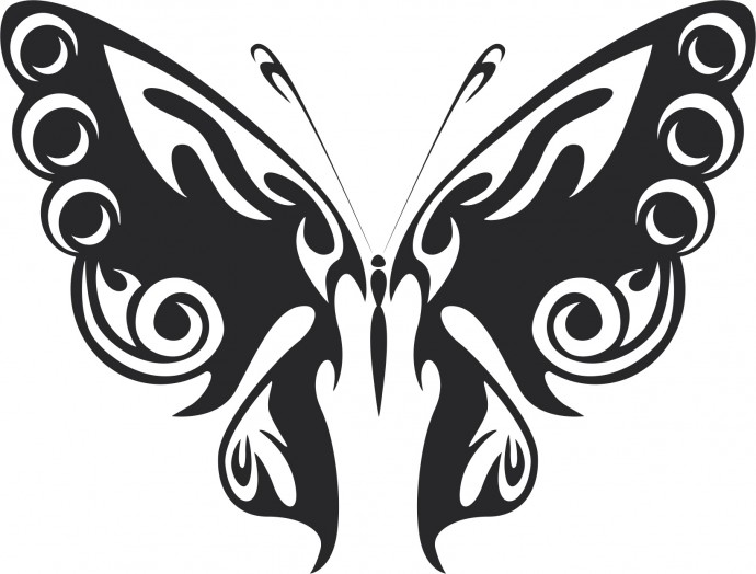 Скачать dxf - Трайбл бабочка векторные бабочки бабочка татуировка трафарет бабочка