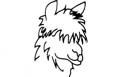Скачать dxf - Раскраски рисунок альпаки для логотипа